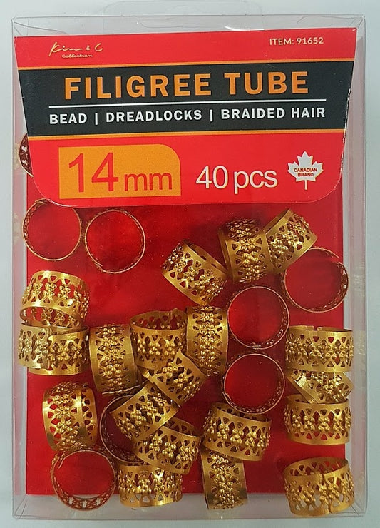 Filigree Tube Gold (14mm)
