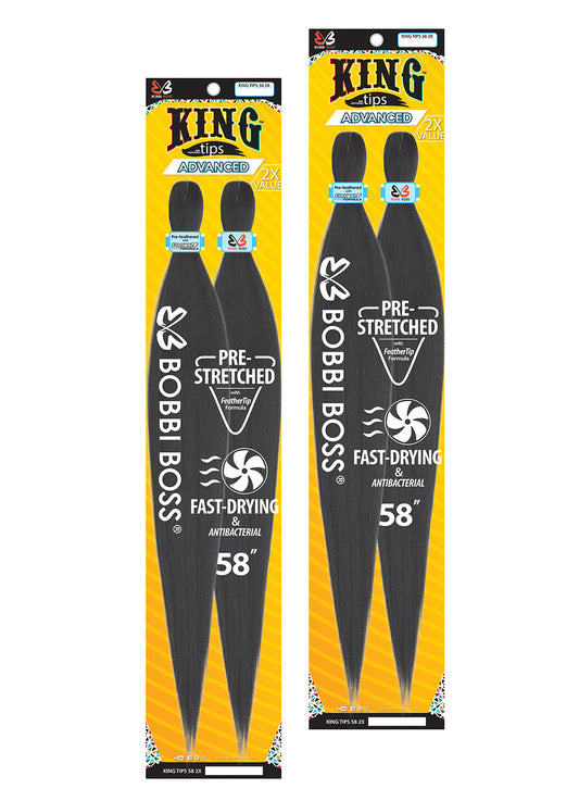King Tips Advanced 58″ 2X Pre-Feathered Braiding Hair